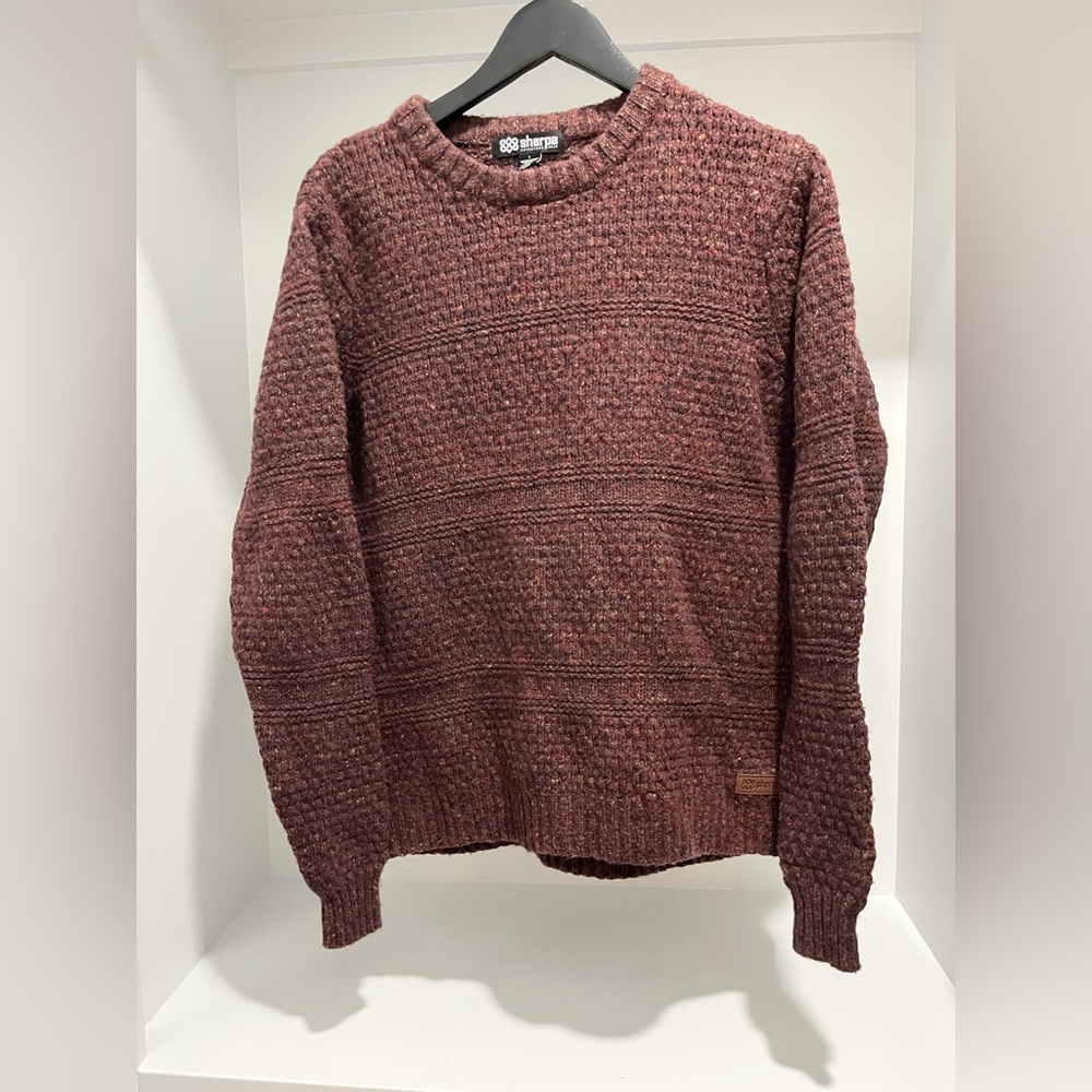 Sherpa adventure gear merino wool alpaca blend crew neck sweater jacquard Large - Picture 4 of 11